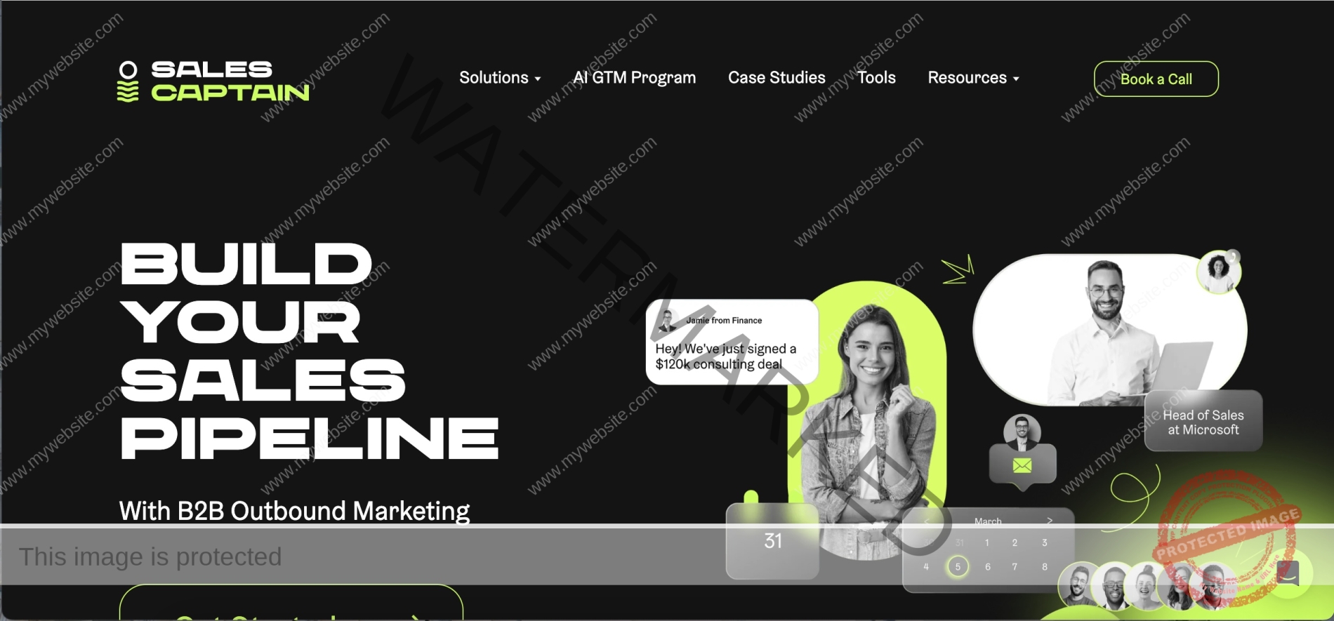 SalesCaptain homepage showing multichannel outbound services from an outbound cold calling agency